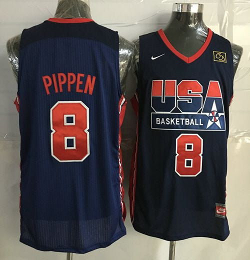 Team USA #8 Scottie Pippen Dark Blue 2012 USA Basketball Retro Stitched Basketball Jersey