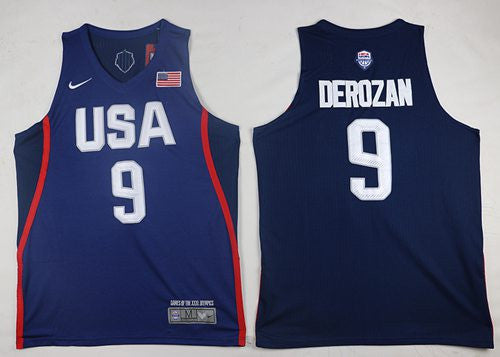 Team USA #9 DeMar DeRozan Navy Blue 2016 Dream Team Stitched Basketball Jersey