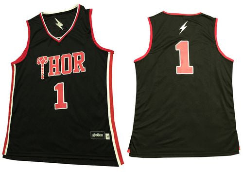 Thor #1 Black Stitched Basketball Basketball Jersey