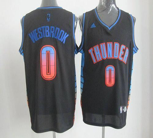 Thunder #0 Russell Westbrook Black Stitched Vibe Basketball Jersey