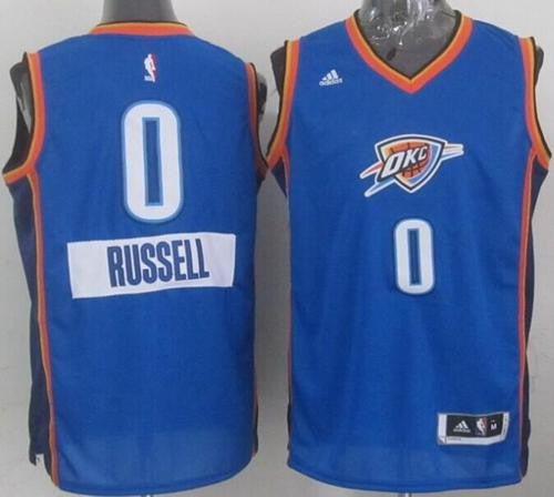 Thunder #0 Russell Westbrook Blue 2014-15 Christmas Day Stitched Basketball Jersey