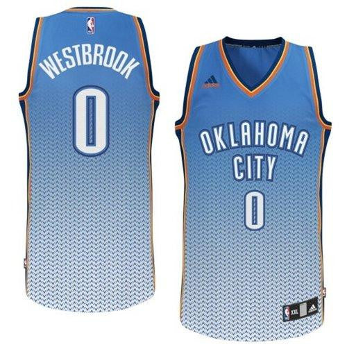 Thunder #0 Russell Westbrook Blue Resonate Fashion Swingman Stitched Basketball Jersey