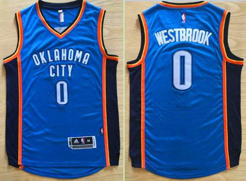 Thunder #0 Russell Westbrook Blue Revolution 30 Stitched Basketball Jersey