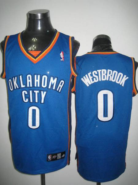 Thunder #0 Russell Westbrook Stitched Blue Basketball Jersey