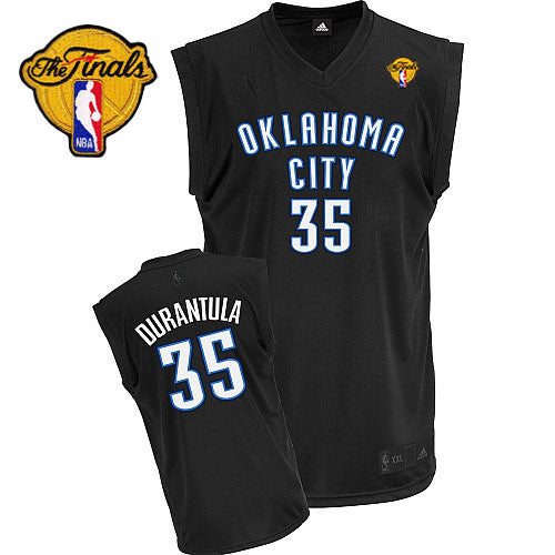 Thunder #35 Kevin Durant Black Durantula Fashion With Finals Patch Stitched Basketball Jersey