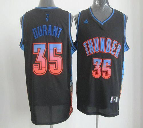 Thunder #35 Kevin Durant Black Stitched Vibe Basketball Jersey