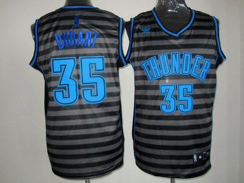 Thunder #35 Kevin Durant Black/Grey Groove Stitched Basketball Jersey