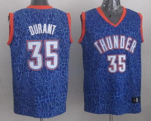 Thunder #35 Kevin Durant Blue Crazy Light Stitched Basketball Jersey