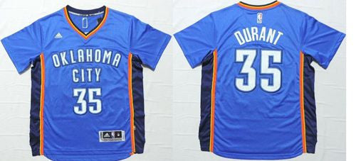 Thunder #35 Kevin Durant Blue Short Sleeve Stitched Basketball Jersey