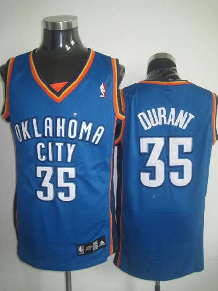 Thunder #35 Kevin Durant Stitched Blue Basketball Jersey