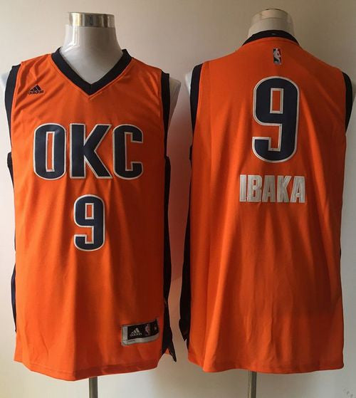 Thunder #9 Serge Ibaka Orange Alternate Stitched Basketball Jersey