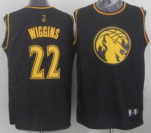 Timberwolves #22 Andrew Wiggins Black Precious Metals Fashion Stitched Basketball Jersey