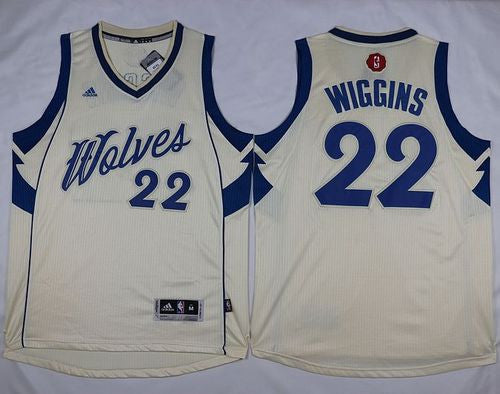 Timberwolves #22 Andrew Wiggins Cream 2015-2016 Christmas Day Stitched Basketball Jersey