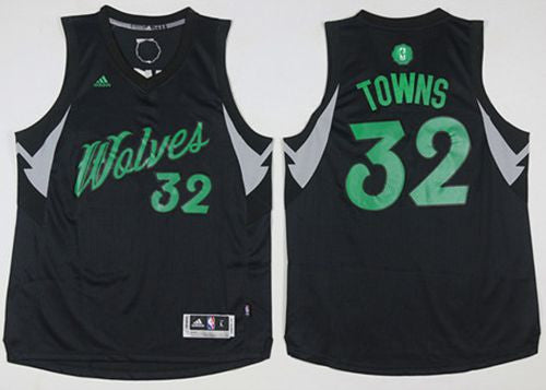 Timberwolves #32 Karl-Anthony Towns Black 2016-2017 Christmas Day Stitched Basketball Jersey