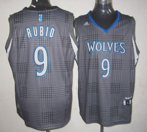 Timberwolves #9 Ricky Rubio Black Rhythm Fashion Stitched Basketball Jersey