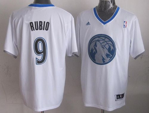 Timberwolves #9 Ricky Rubio White 2013 Christmas Day Swingman Stitched Basketball Jersey