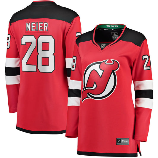 Timo Meier New Hockey Jersey Devils Branded Women's Home Breakaway Player Hockey Jersey - Red