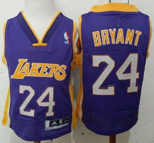 Toddler Lakers #24 Kobe Bryant Purple Stitched Basketball Jersey