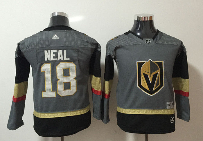 Vegas Golden Knights 18 James Neal Gray Youth Hockey Jersey