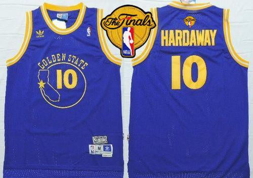 Warriors #10 Tim Hardaway Blue New Throwback The Finals Patch Stitched Basketball Jersey