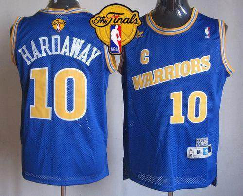 Warriors #10 Tim Hardaway Blue Throwback The Finals Patch Stitched Basketball Jersey