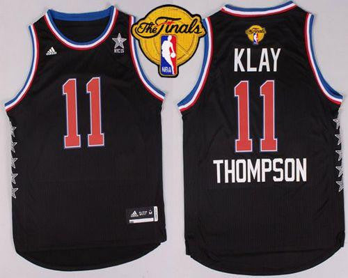 Warriors #11 Klay Thompson Black 2015 All Star The Finals Patch Stitched Basketball Jersey