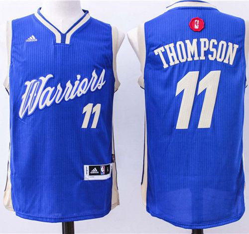 Warriors #11 Klay Thompson Blue 2015-2016 Christmas Day Stitched Basketball Jersey