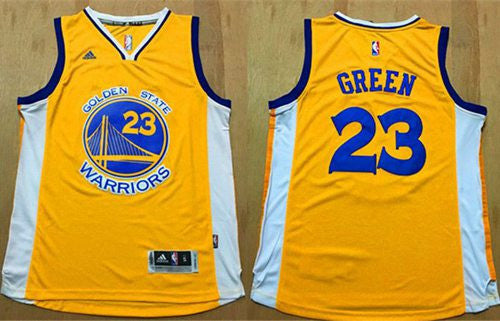 Warriors #23 Draymond Green Gold Stitched Basketball Jersey