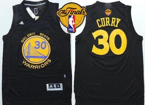 Warriors #30 Stephen Curry Black Fashion The Finals Patch Stitched Basketball Jersey