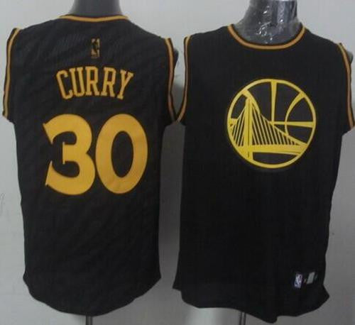 Warriors #30 Stephen Curry Black Precious Metals Fashion Stitched Basketball Jersey