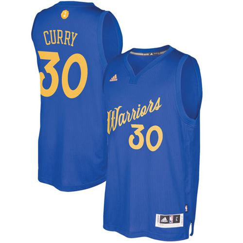 Warriors #30 Stephen Curry Blue 2016-2017 Christmas Day Stitched Basketball Jersey