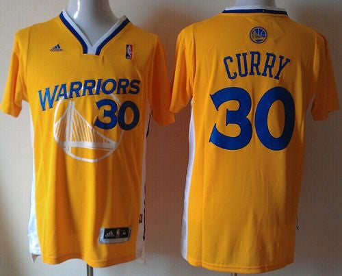 Warriors #30 Stephen Curry Gold Alternate Stitched Basketball Jersey