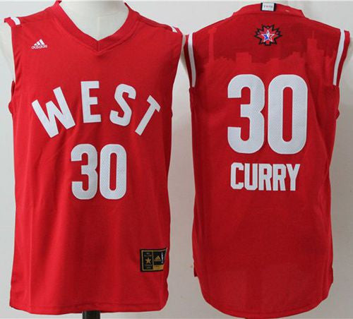 Warriors #30 Stephen Curry Red 2016 All Star Stitched Basketball Jersey