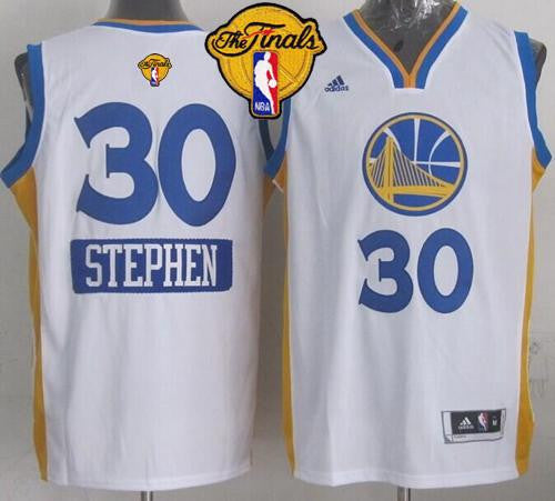 Warriors #30 Stephen Curry White 2014-15 Christmas Day The Finals Patch Stitched Basketball Jersey