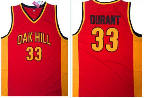 Warriors #33 Kevin Durant Red Oak Hill Academy High School Stitched Basketball Jersey