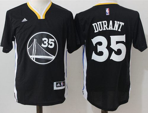 Warriors #35 Kevin Durant Black Slate Stitched Basketball Jersey