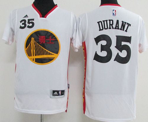 Warriors #35 Kevin Durant White 2017 Chinese New Year Stitched Basketball Jersey