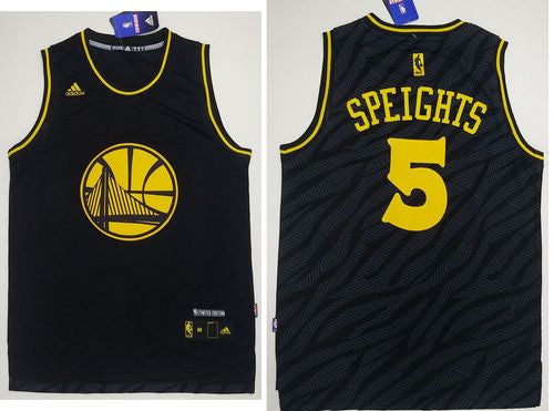 Warriors #5 Marreese Speights Black Precious Metals Fashion Stitched Basketball Jersey