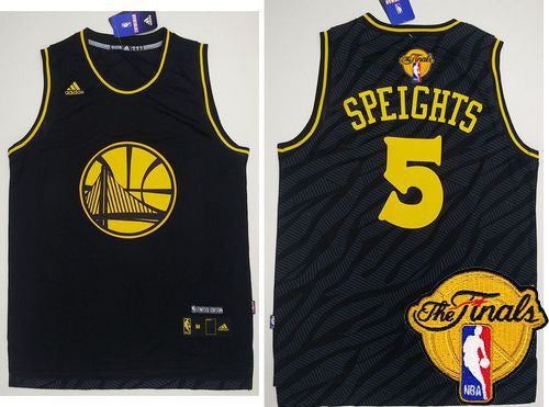 Warriors #5 Marreese Speights Black Precious Metals Fashion The Finals Patch Stitched Basketball Jersey