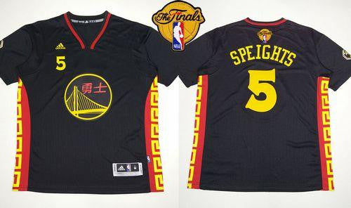 Warriors #5 Marreese Speights Black Slate Chinese New Year The Finals Patch Stitched Basketball Jersey