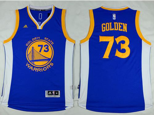 Warriors #73 Golden Blue 73 Wins Stitched Basketball Jersey