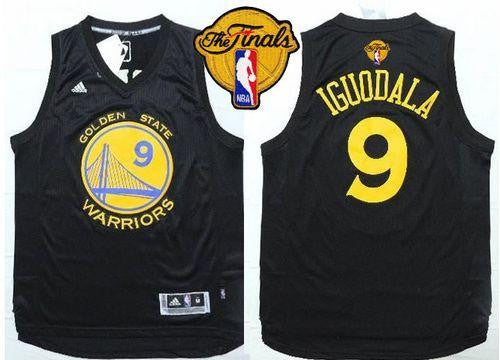 Warriors #9 Andre Iguodala Black Fashion The Finals Patch Stitched Basketball Jersey