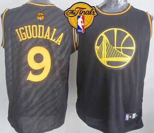 Warriors #9 Andre Iguodala Black Precious Metals Fashion The Finals Patch Stitched Basketball Jersey