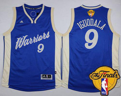 Warriors #9 Andre Iguodala Blue 2015-2016 Christmas Day The Finals Patch Stitched Basketball Jersey