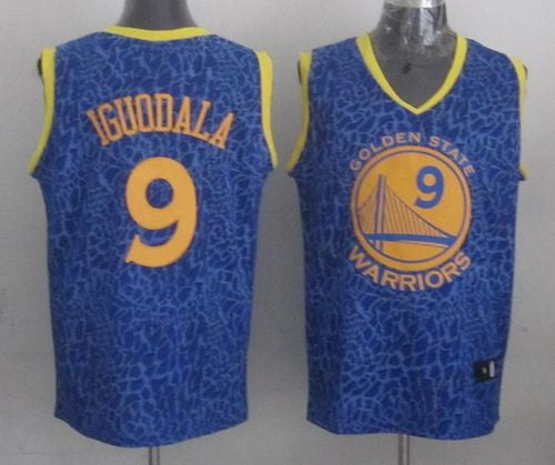 Warriors #9 Andre Iguodala Blue Crazy Light Stitched Basketball Jersey