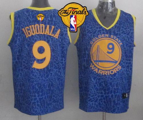 Warriors #9 Andre Iguodala Blue Crazy Light The Finals Patch Stitched Basketball Jersey