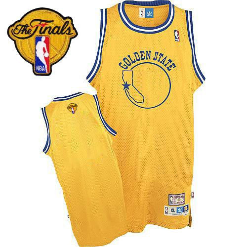 Warriors Blank Gold Throwback The Finals Patch Stitched Basketball Jersey