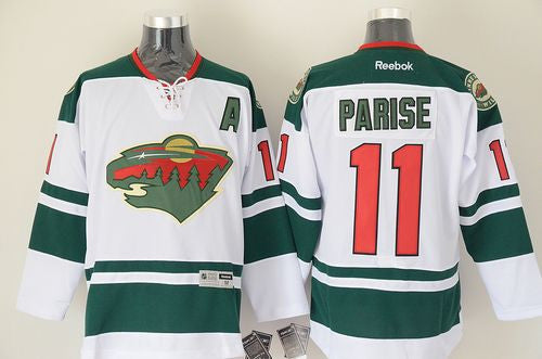 Wild #11 Zach Parise White Stitched Hockey Jersey