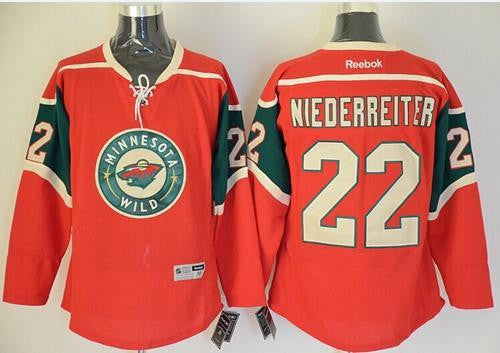 Wild #22 Nino Niederreiter Red Stitched Hockey Jersey