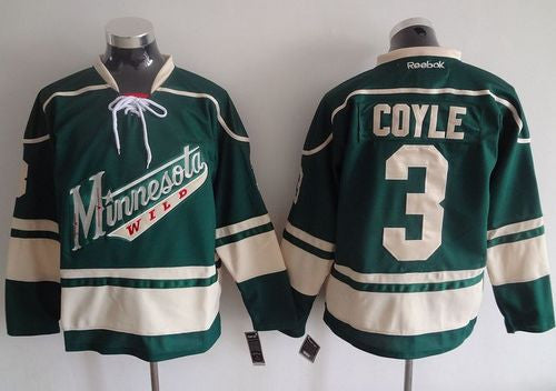 Wild #3 Charlie Coyle Green Stitched Hockey Jersey